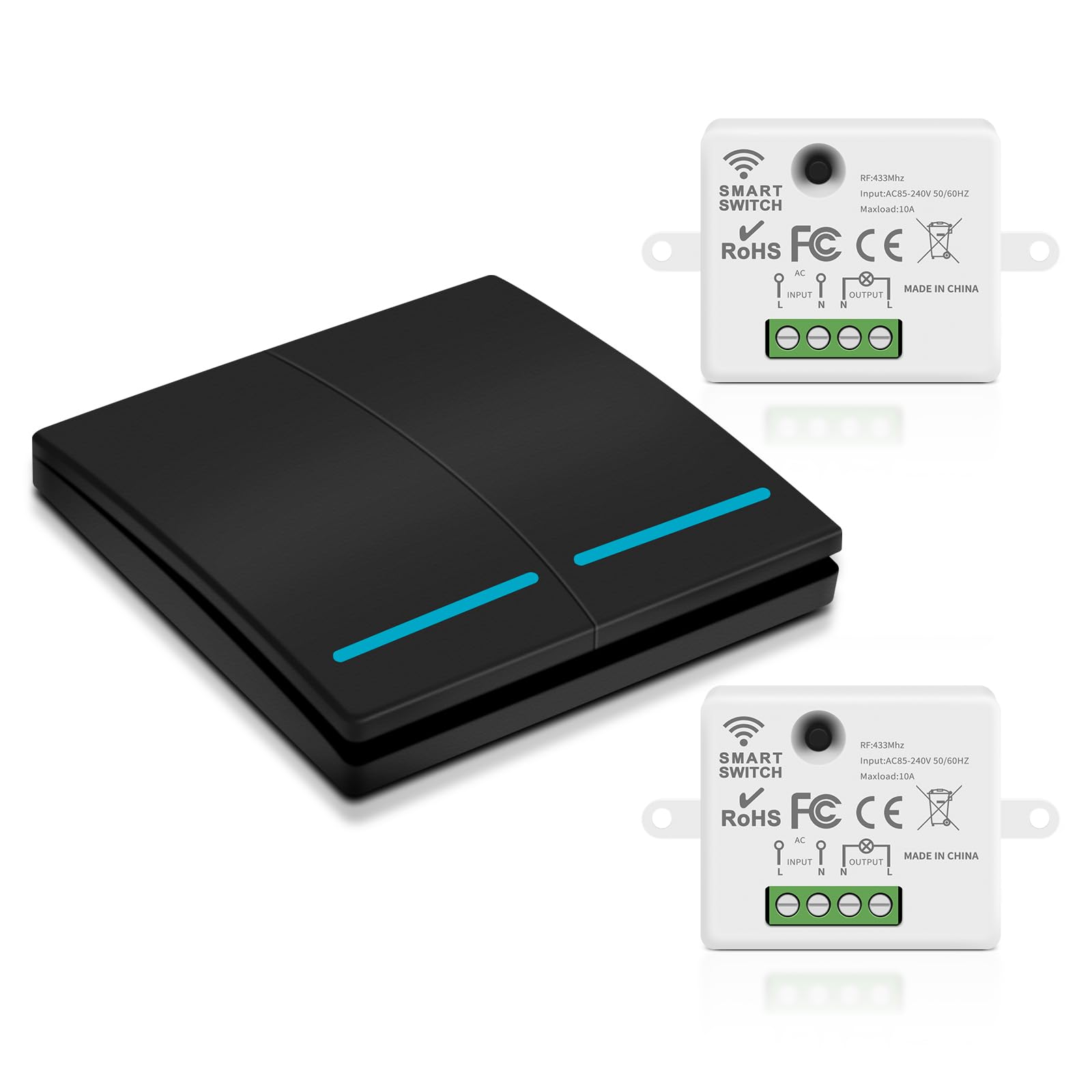 Aroidful Wireless Switch and Receiver Kit, 2 Receivers and 1 Switch, Black โ image 1