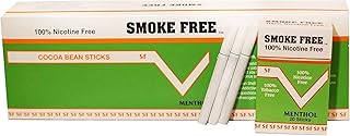 Smoke Free Herbal Cocoa Cigarettes - 10 Packs Menthol - 100% Tobacco & Nicotine Free - Non Addictive - Tobacco Substitute - Premium Menthol Flavor - 1 Carton (200 Sticks)