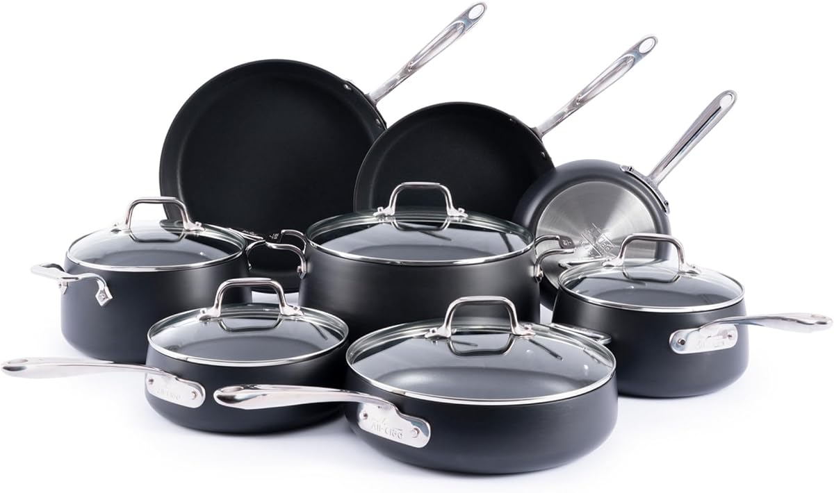 HA1 Expert Nonstick, 13-Piece Pots & Pans Set, Induction Ready | Complete nonstick cookware set, Scratch-Resistant Exterior, Dishwasher safe, Oven Safe up to 500°F