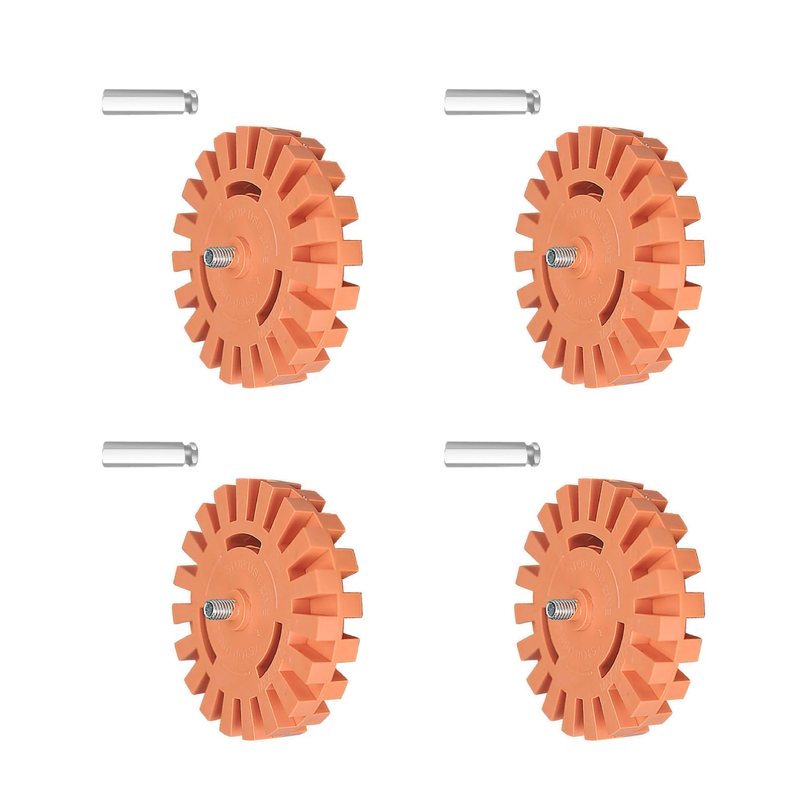 Rgybao 20Mm 4Pcs Air Propelled Gluey Expunger Wheel Rubber Tool Set For Auto Repair Furniture Refinishing Automobile Repair Gluey Expunger