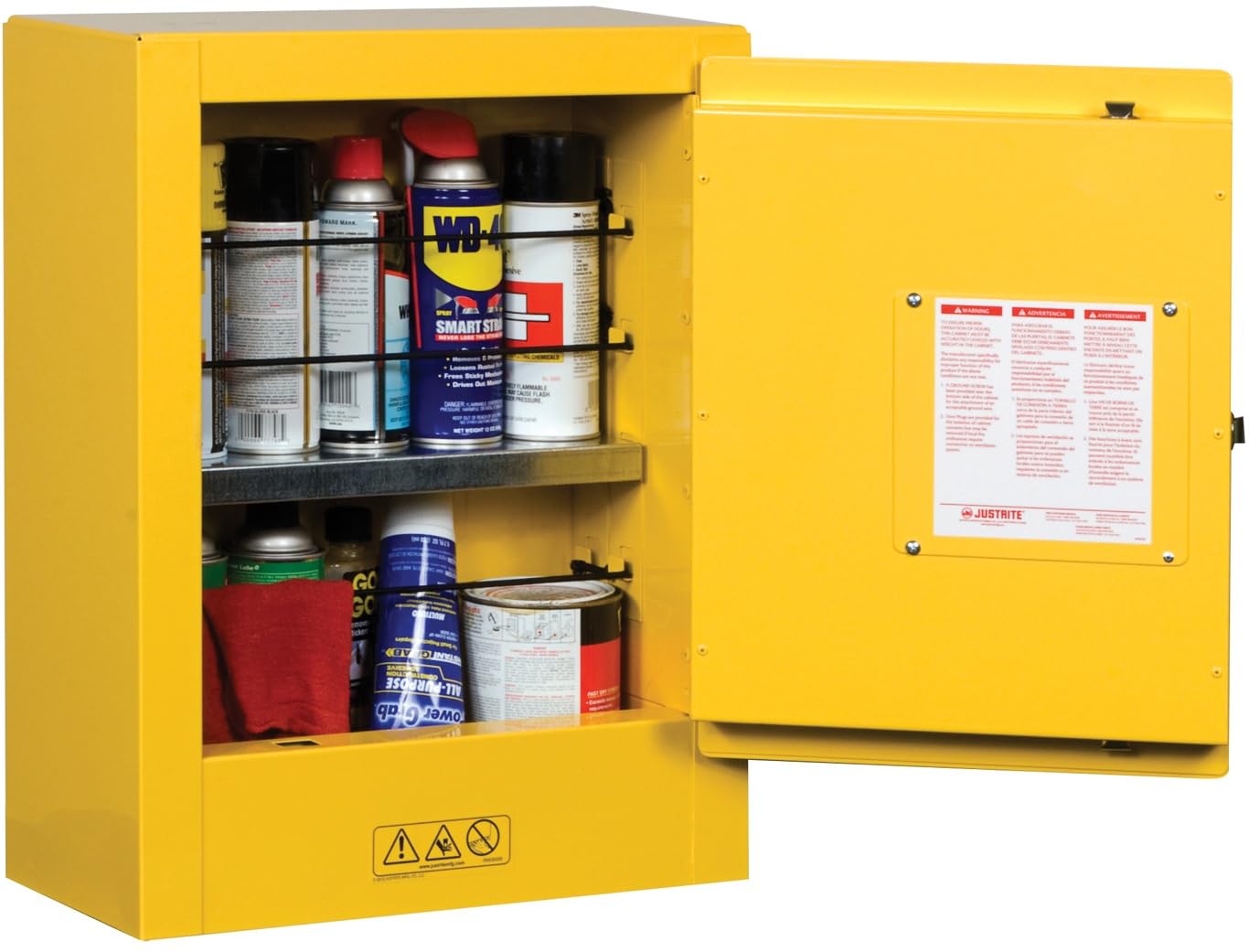 Justrite 2 Gallon Manual Close Countertop Flammable Storage Cabinet