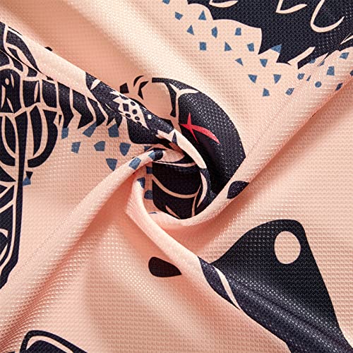 Estmy Vintage Halloween Shower Curtain Set Blush, Heavy Duty Waffle Fabric, Creepy Gothic Skeleton Skulls Bats Fun Cute Halloween Themed Shower Curtains With Hooks Scary Spooky Horror Bathroom Decor #TOP2