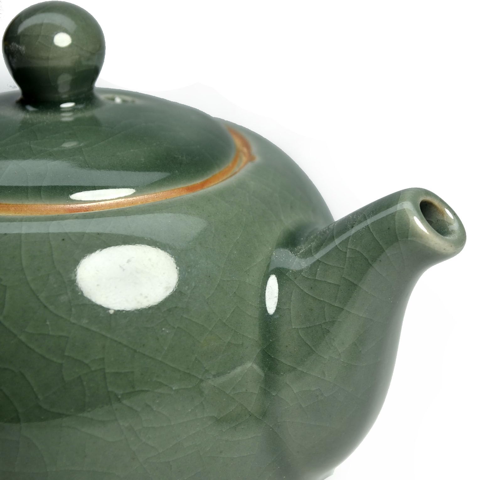 Teiera in porcellana, 255 g, piccola teiera tradizionale cinese Ice Crack Glaze, bollitore da tè in ceramica (verde)
