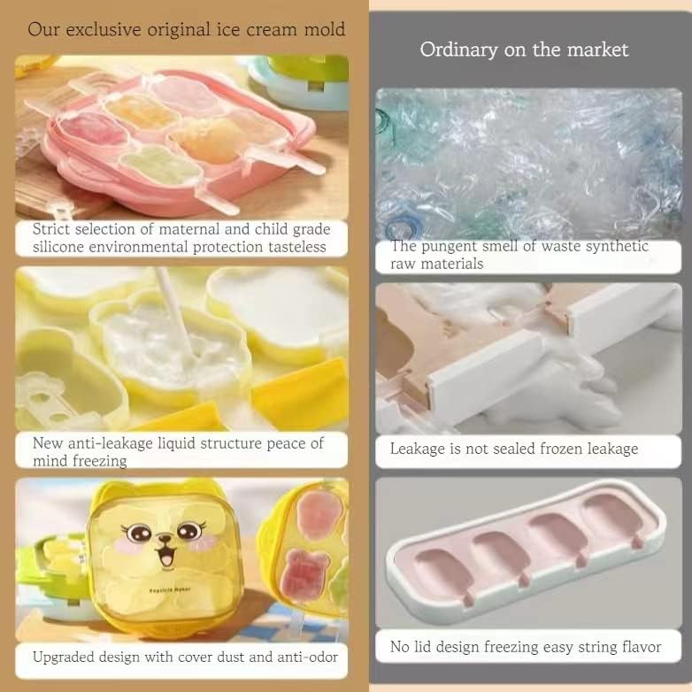 Miniatura 4 de Molde para paletas de silicona, 6 piezas de moldes de silicona para hacer helados, moldes de helado congelados, accesorios de cocina, leche materna