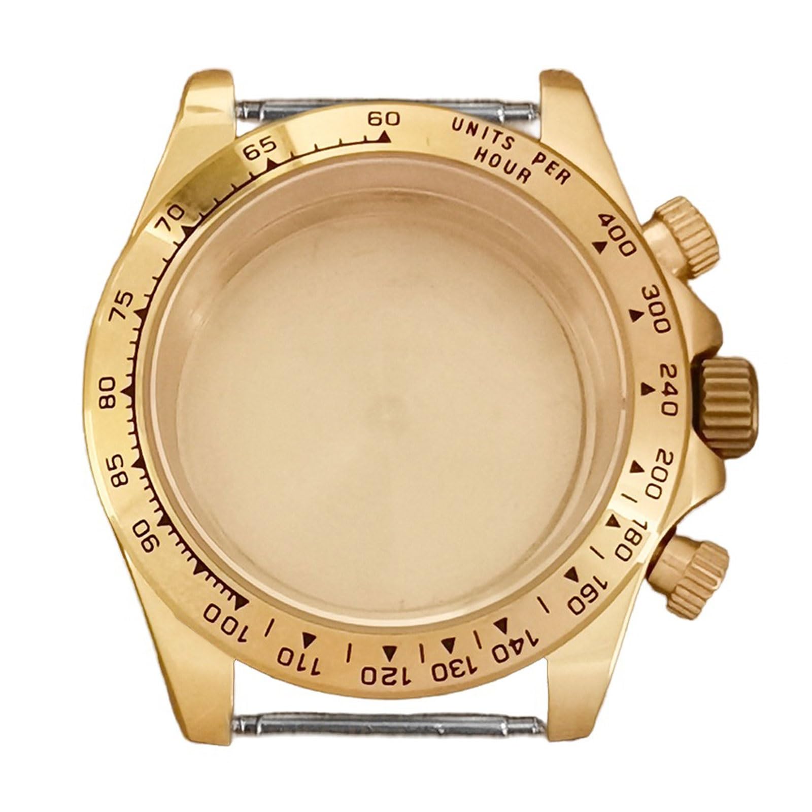 39mm PVD Gold Stainless Steel Case with Sapphire Glass, Exclusively for VK63 Quartz Movement Watch Accessories