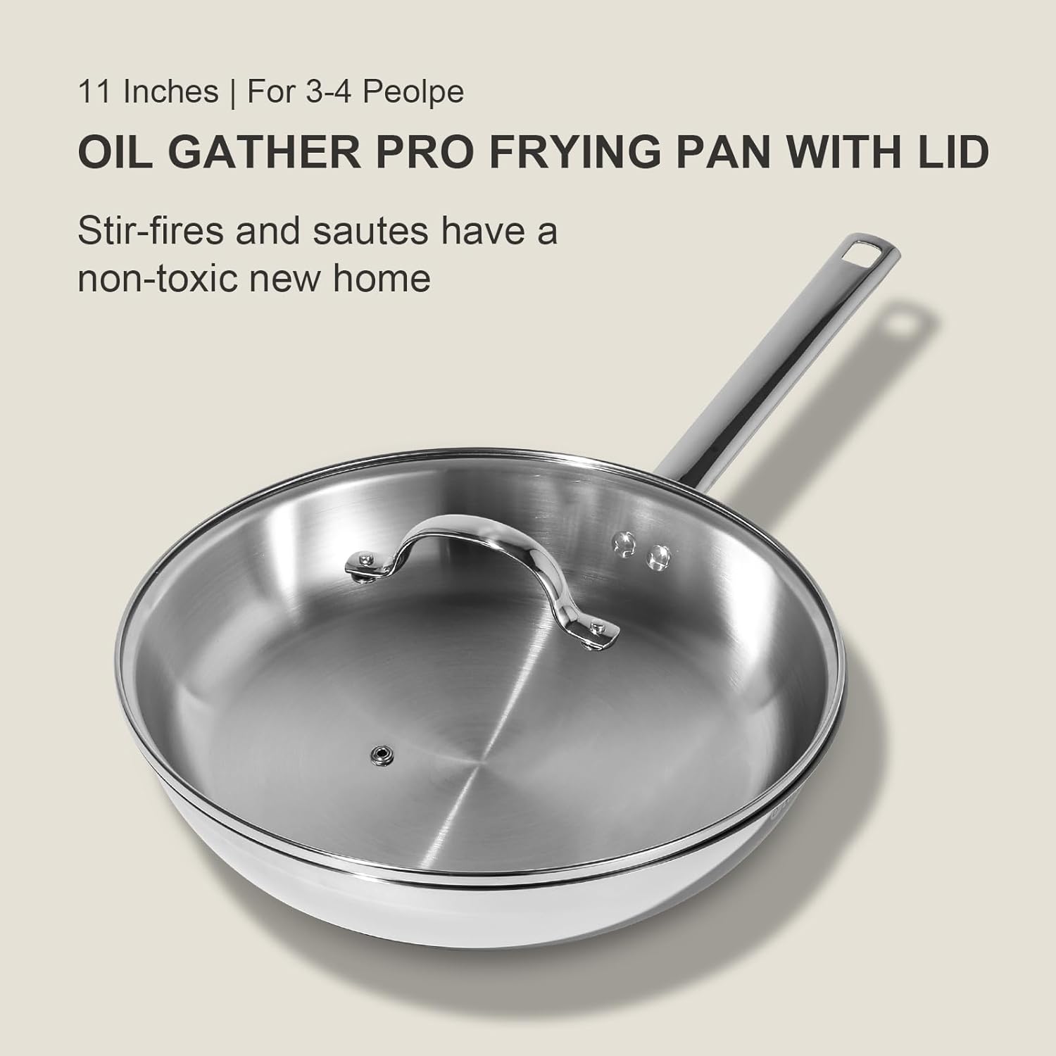 Stainless Steel Frying Pan with Lid
