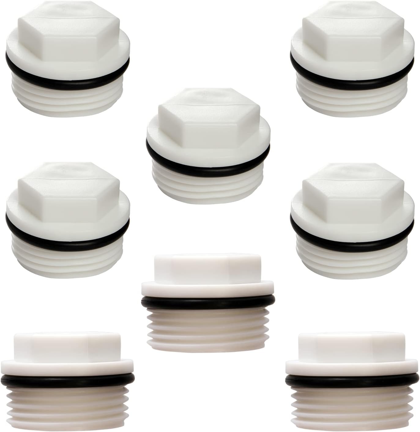 AMOSTBY 3/4" PT Male Thread PPR Pipe Fitting End Caps Connector Plug (Pack of 8)