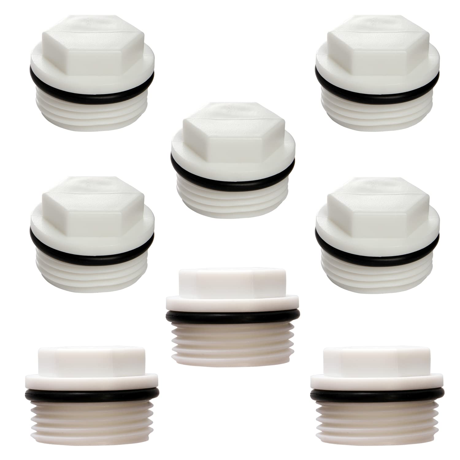 AMOSTBY 3/4" PT Male Thread PPR Pipe Fitting End Caps Connector Plug (Pack of 8)