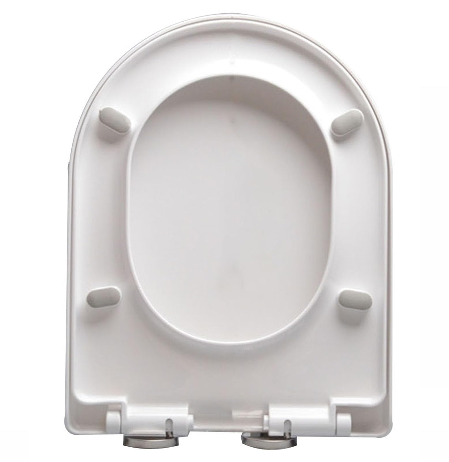 Giural V/D/U Shape Toilet Seat Cover Quiet-Close and Slow Close Toilet Seat with 360° Adjustable Hinges, One-Click Quick Disassembly, Easy to Install and Clean, White PP Toilet Lid,42x33.5cm