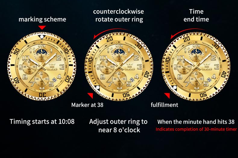 Image of OLEVS Watches for Men Stainless Steel Dress Men Watch with Date Big Face Chronograph Waterproof Luxury Fashion Watch Blue /Black /Gold /Green /Silver Face Relojes para Hombres