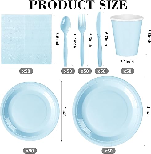 Miniatura 2 de Dandat Decoraciones de despedida de soltera, suministros de fiesta de baby shower, incluye platos de baby shower, tazas y servilletas con tenedores