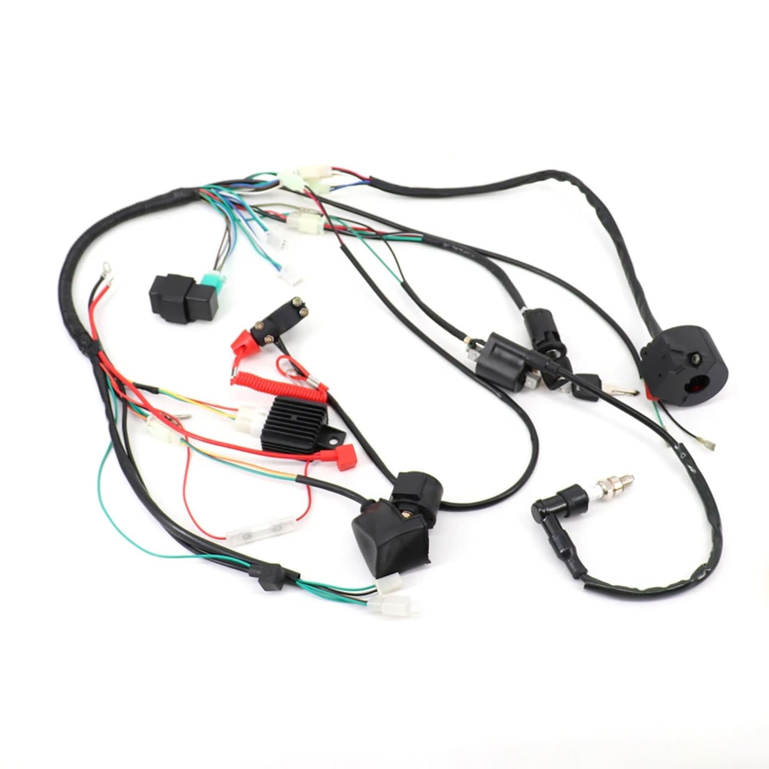 Rectificador Tensión Rectificador De Bobina De Encendido De Solenoide Para Motocicleta Arnés De Cableado Telar De 50cc 110cc Para 125cc PIT Quad Dirt Bike Piezas De Motocicleta ATV(1 set)