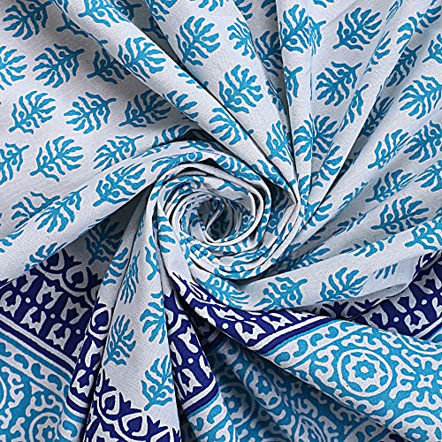 Image of Texstylers Table Cloth | Table Cloth for 6 Seater Dining Table| Dining Table Cover 6 Seater | Table Cover 6 Seater | Dining Table Cover | Rectangle, Cotton,150 cm X 225 cm (Blue)