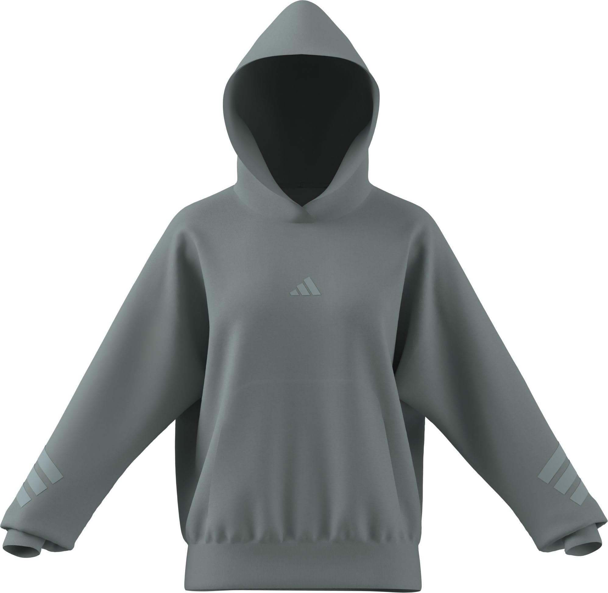 adidas Women's FUTURE ICONS THREE STRIPES HOODIE, Wonder Sage, XS