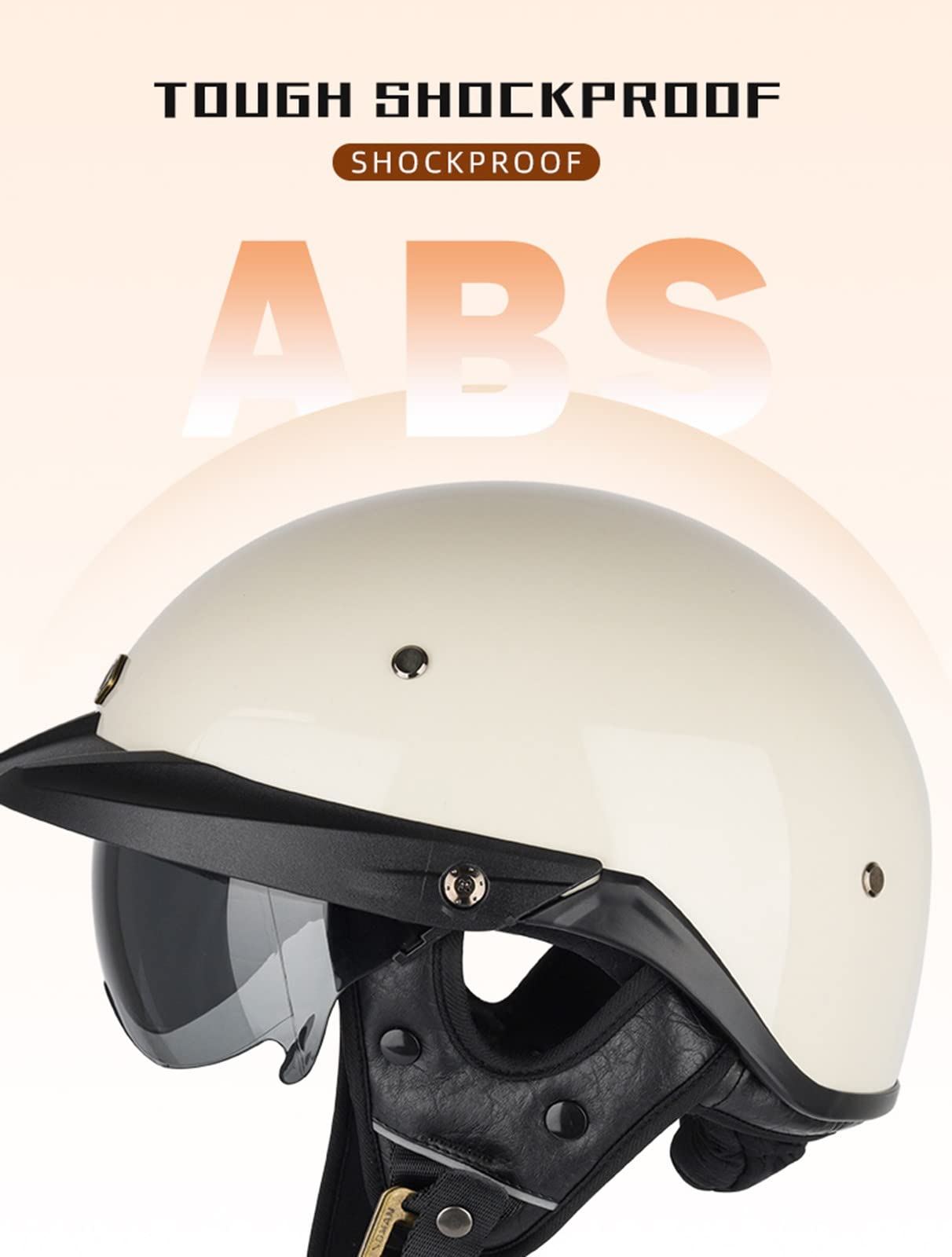 Casque De Moto Rétro De Style Japonais, Écharpe Vintage Demi-Visage Approuvée Par Le DOT Pour Motard Et Scooter