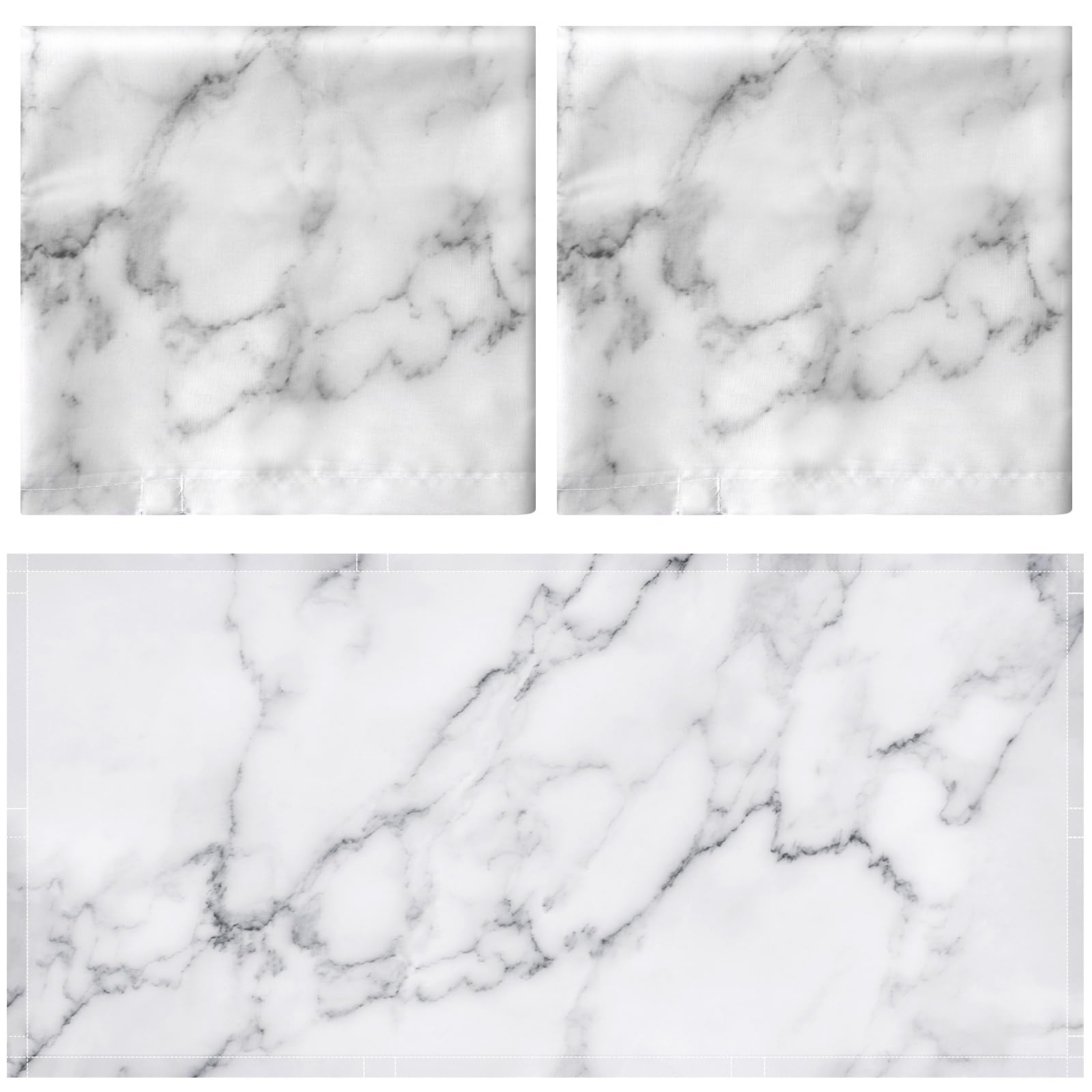 Hortsun Pack of 2 Fluorescent Light Covers 4 x 2 Feet Magnetic Ceiling Light Cover Room Supplies for Home Office(White Marble)