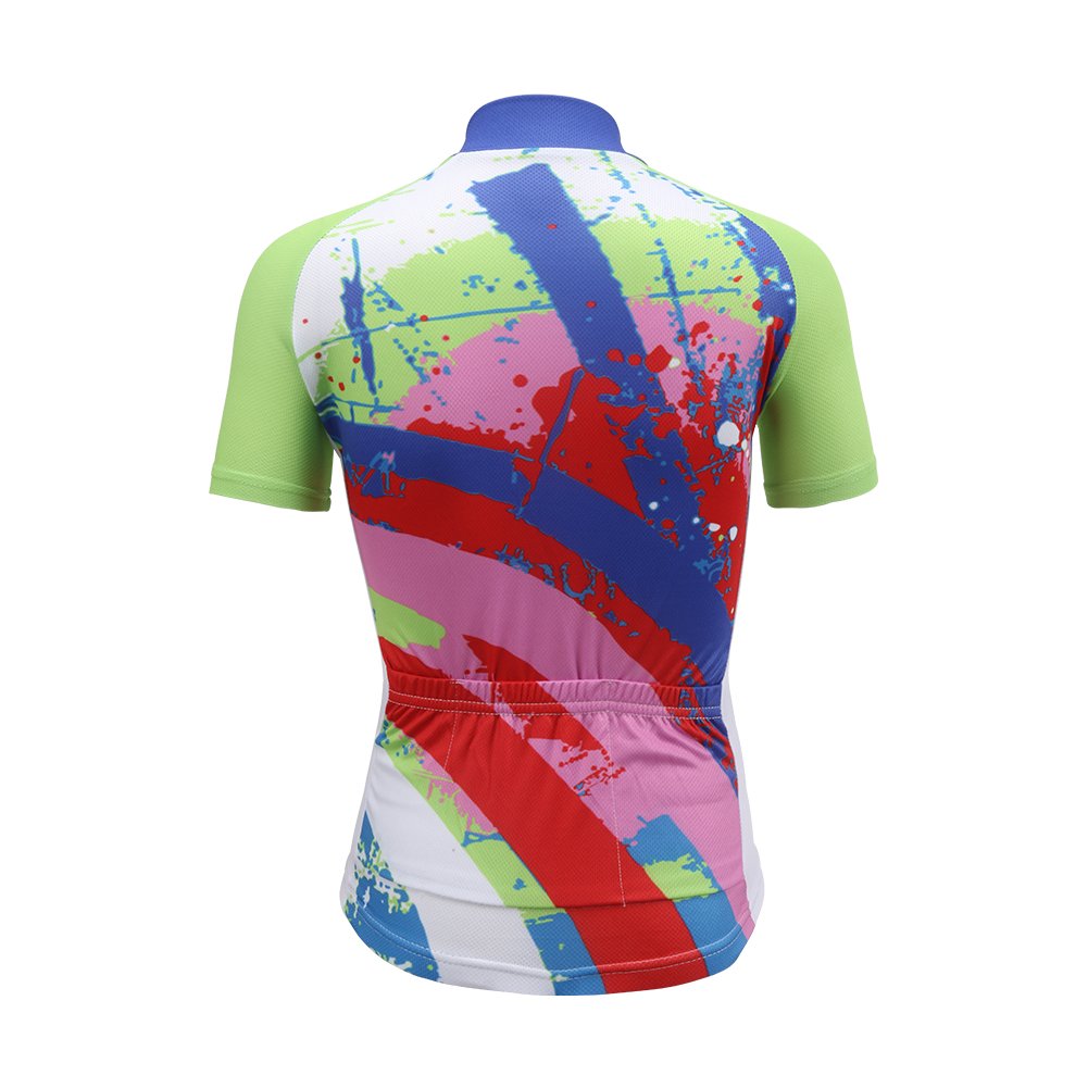Set di maglia da ciclismo per bambini, traspirante, a maniche corte, con imbottitura, materiale ad asciugatura rapida, per ragazzi e ragazze