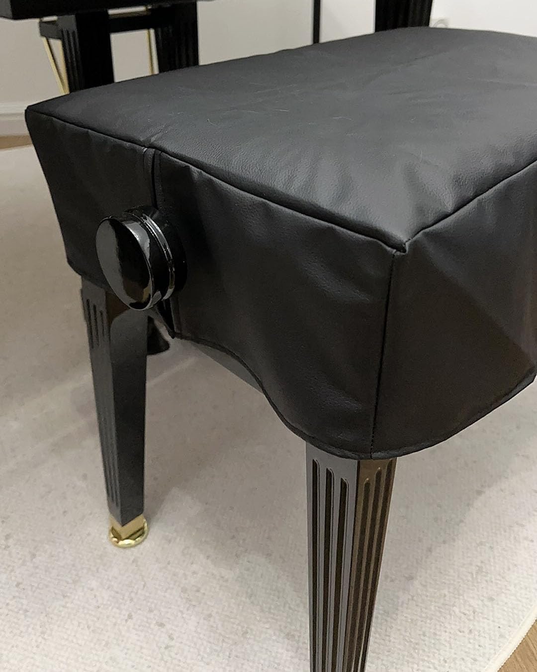 Abdeckung für Klavier Hocker Schwarz Klavierhocker Anti-Staub Stoff mit Löchern für Einzelsitz Pianobank, Universal Klavierbank Cover von Klavier, Flügel und E-Piano