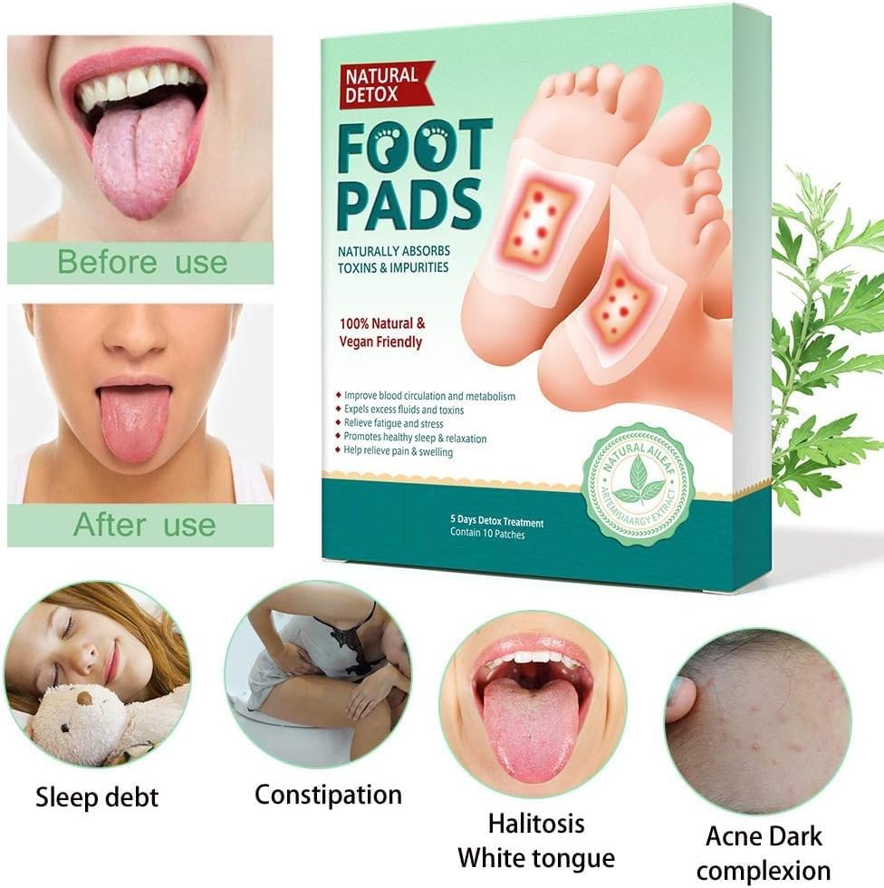 Image of Fidrox Herbal and Ingredient Pack of 30 Detox Foot Patches | Natural Cleansing & Toxin Remover Pads for Men and Women | Pain Relief Stress Relief & Better Sleep | Herbal Detoxification Foot Pads (Pack of 30)