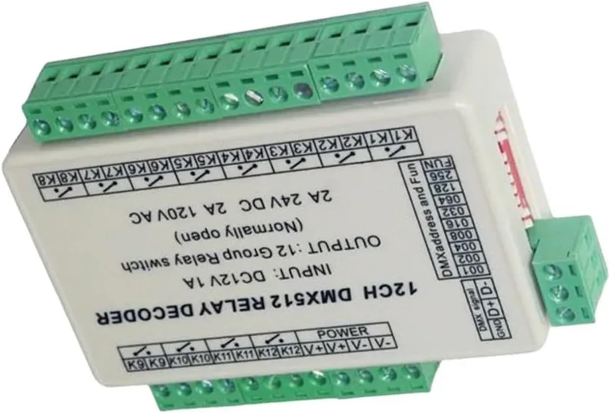 12-Channel decoder Controller 12CH 512 Relay LED Controller Output Switch DMX-RELAY-12CH