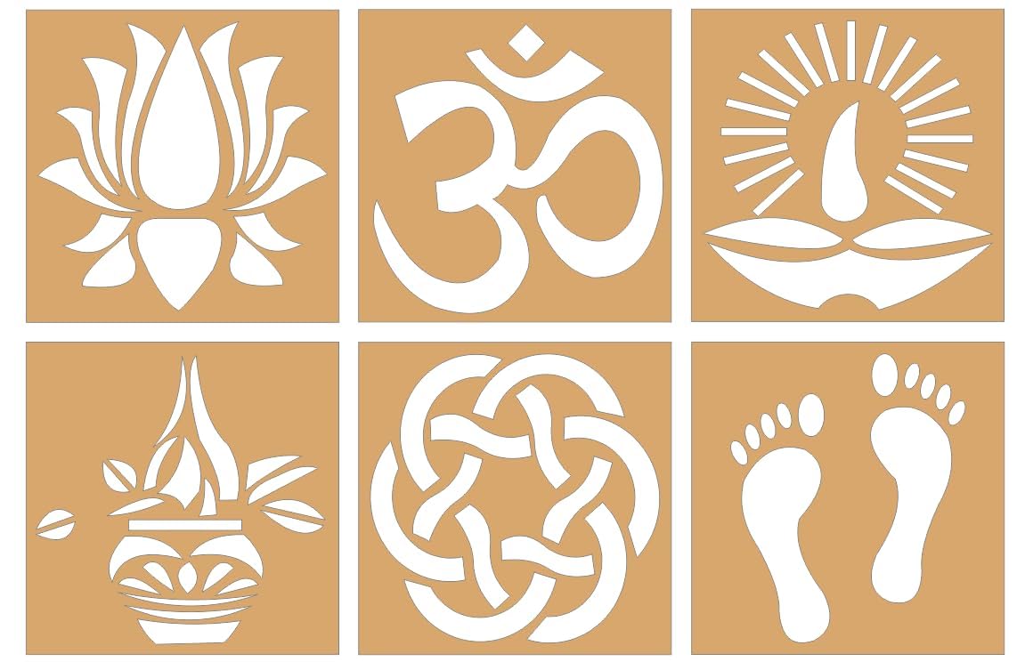 Printfry Reusable Pine Wood Traditional Rangoli Stencils, Diwali Smooth Finish Rangoli Design Templates (Set of 6, Design 7) (B0CJFWSTBK) Amazon Price History, Amazon Price Tracker