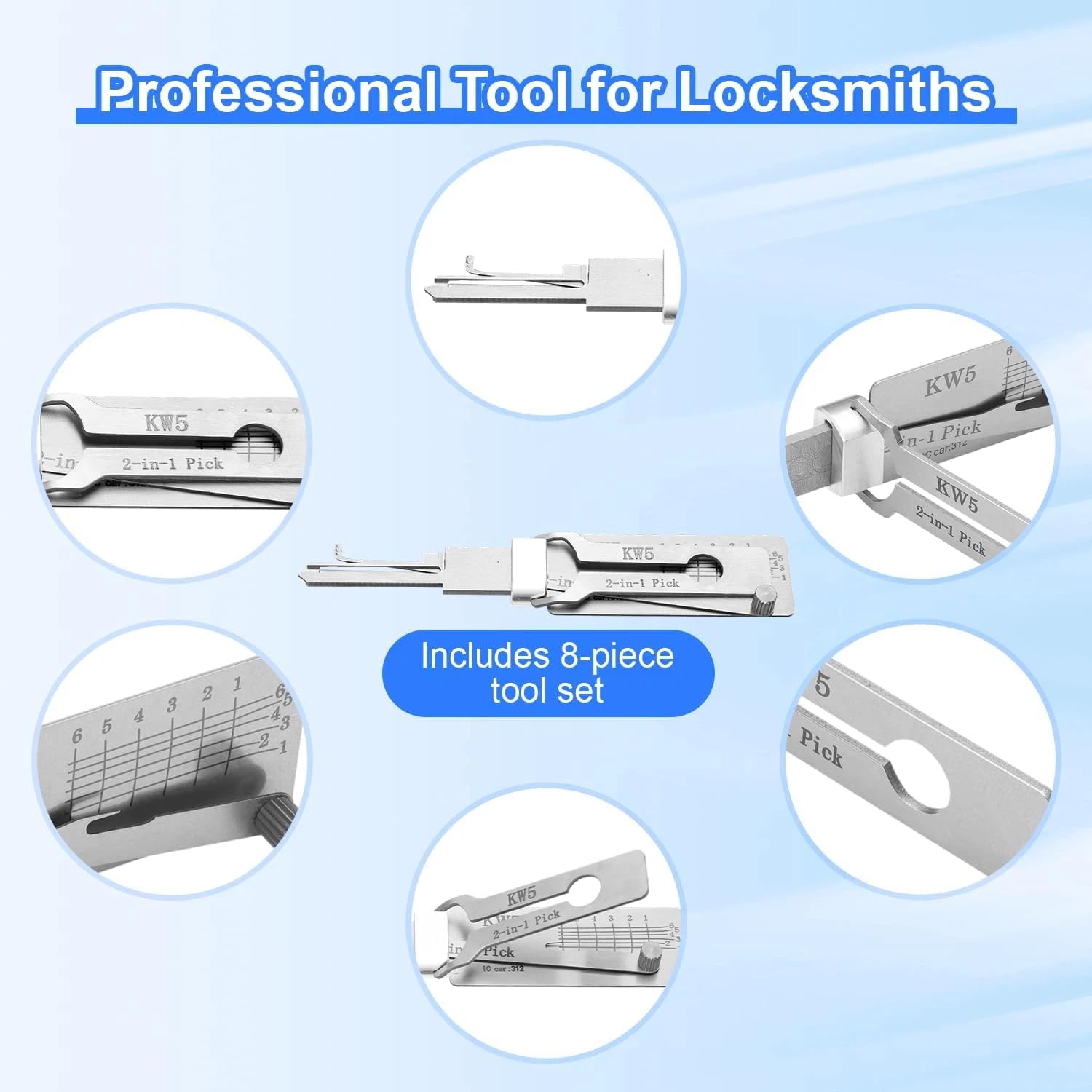 2 In1 Ss001 Ss002 Ss002r R52 Kw1 Kw5 Sc1 Sc4 M1/Ms2 Am5 R52l Outils de serrurier pour portes de maison(AM5)