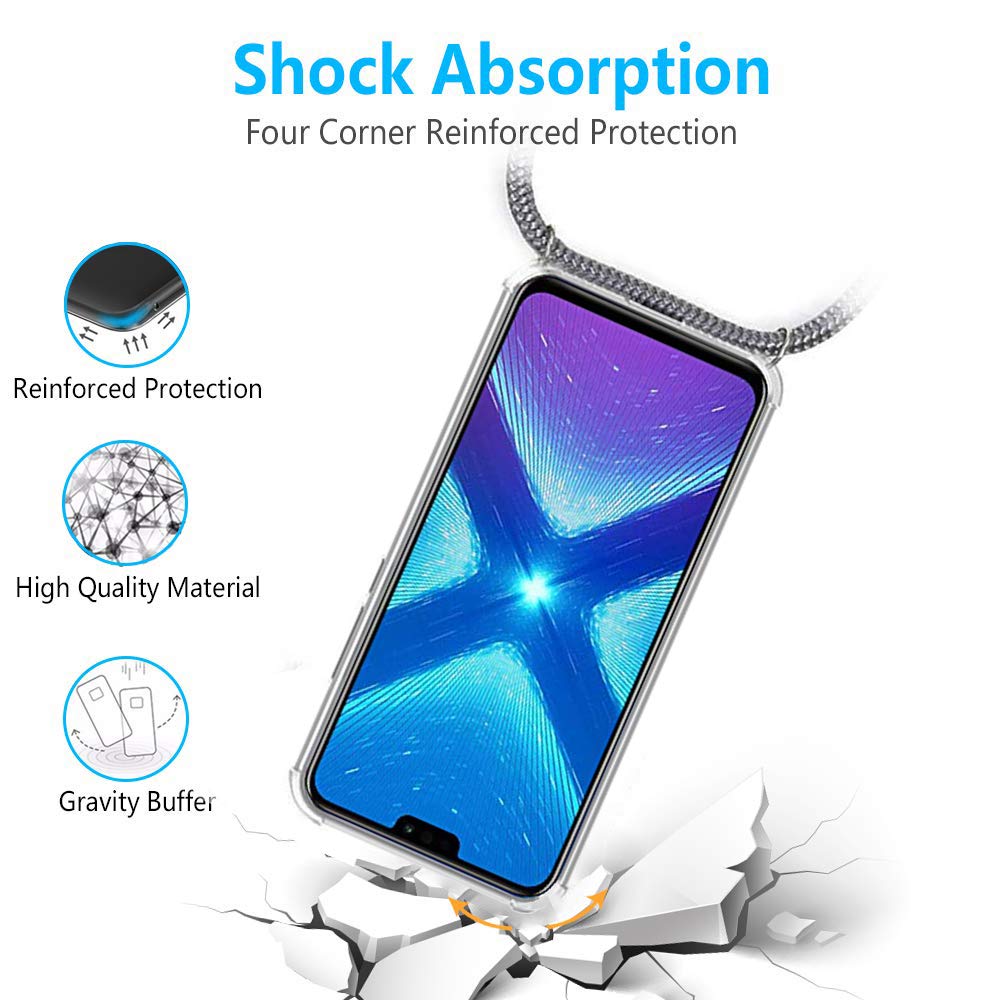 FMPCUON Cover Trasparente con Cordino Compatibile con Honor X8 5G/Honor
