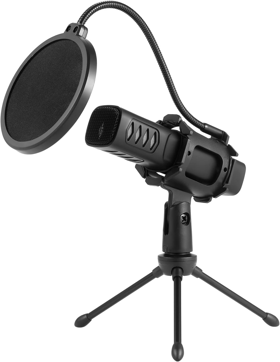YIWENG microphone,USB Microphone Cardioid Condenser Mic with Tripod Stand Pop Filter Shock Mount for Gaming Streaming Podcasting Compatible with PC Laptop Smartphone,microphone for computer smartphone