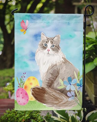 Miniatura 3 de Caroline's Treasures CK3145GF - Bandera de jardín con huevos de Pascua siberianos para buzón, bandera decorativa para patio exterior, patio, obras