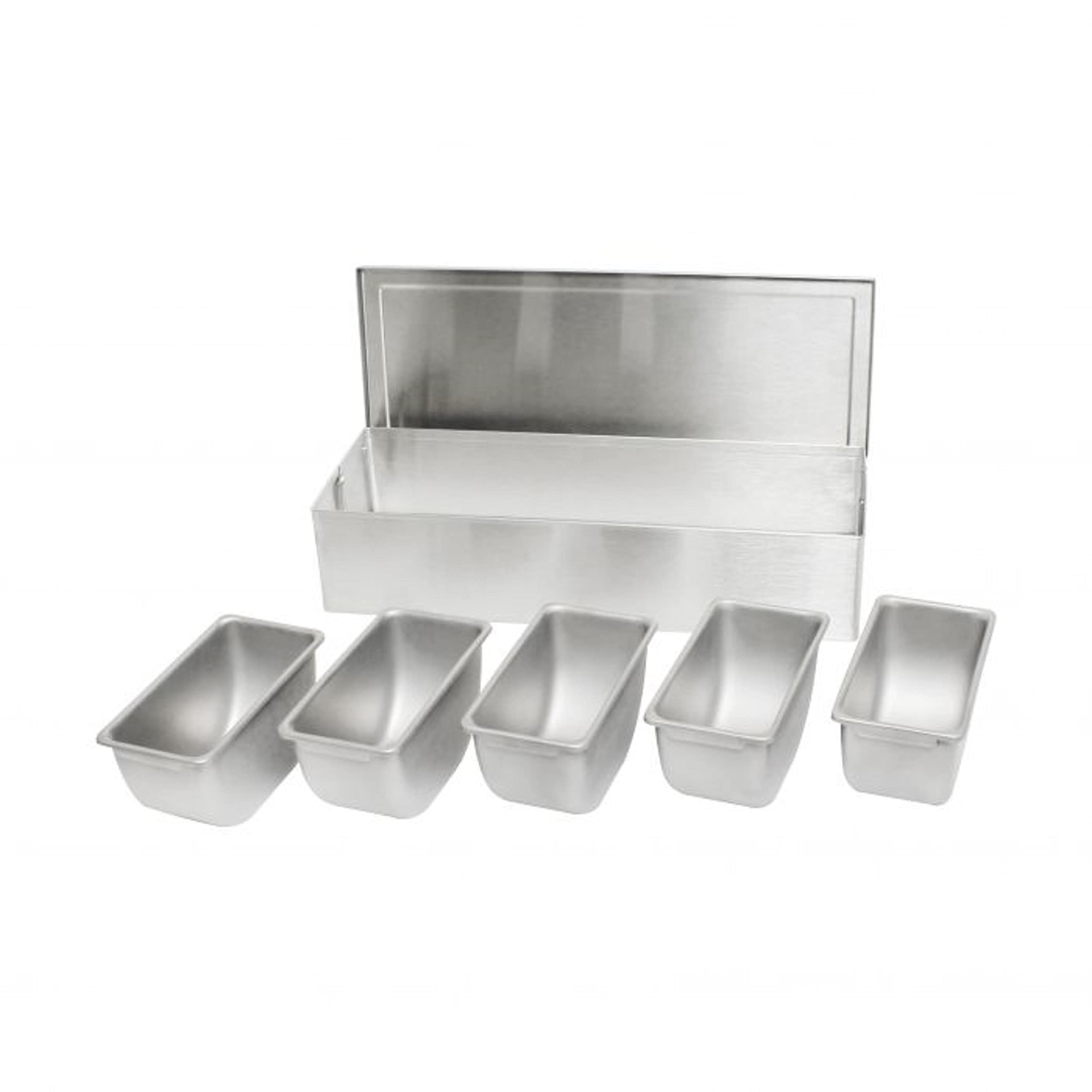 TrueCraftware Distributeur de condiments à 5 compartiments en acier inoxydable (fond ouvert) - Distributeur de condiments - Plateau de service pour la maison, le travail ou le restaurant