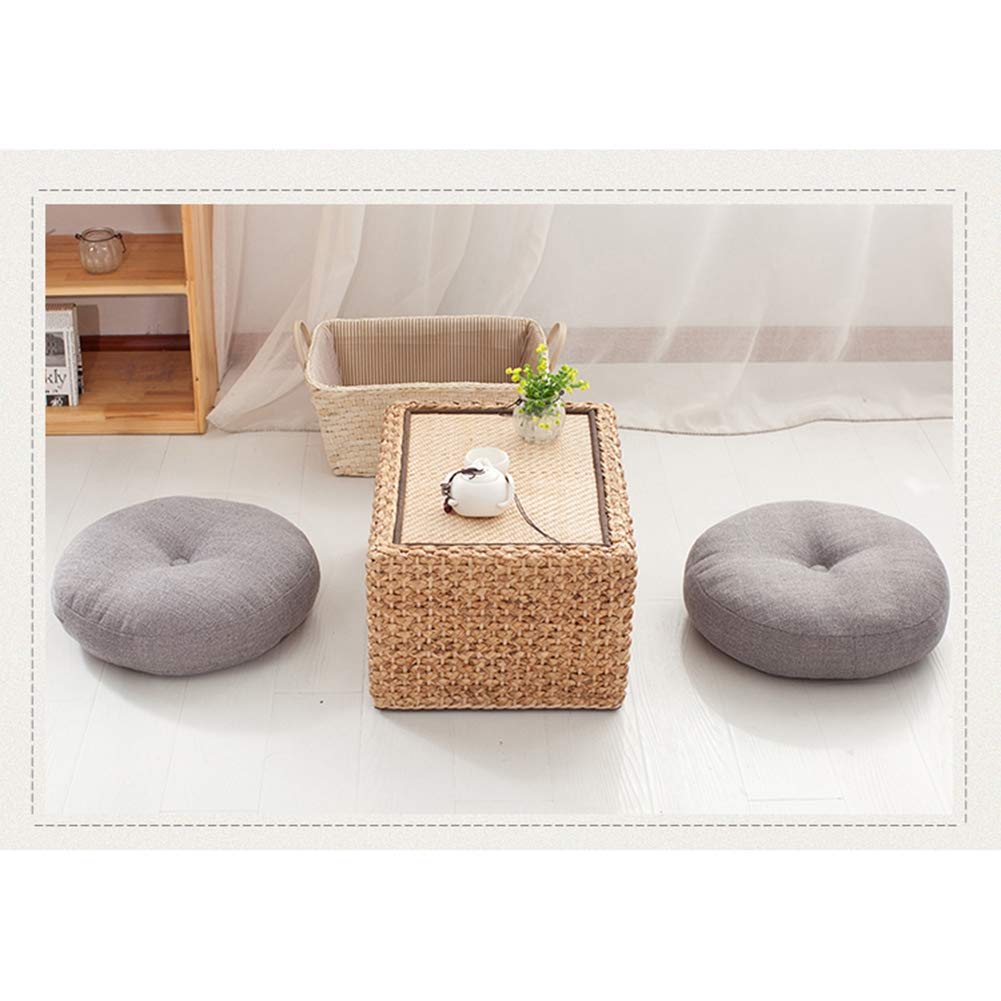Tondo Cuscino Seduta, Cuscino Tatami In Cotone Lino, Cuscini per Sedie Morbidi e Spessi per Sedia Cuscino per Divano Divano Ufficio, Cuscino Sfoderabile e Lavabile,Redbrown,70cm(28inch)