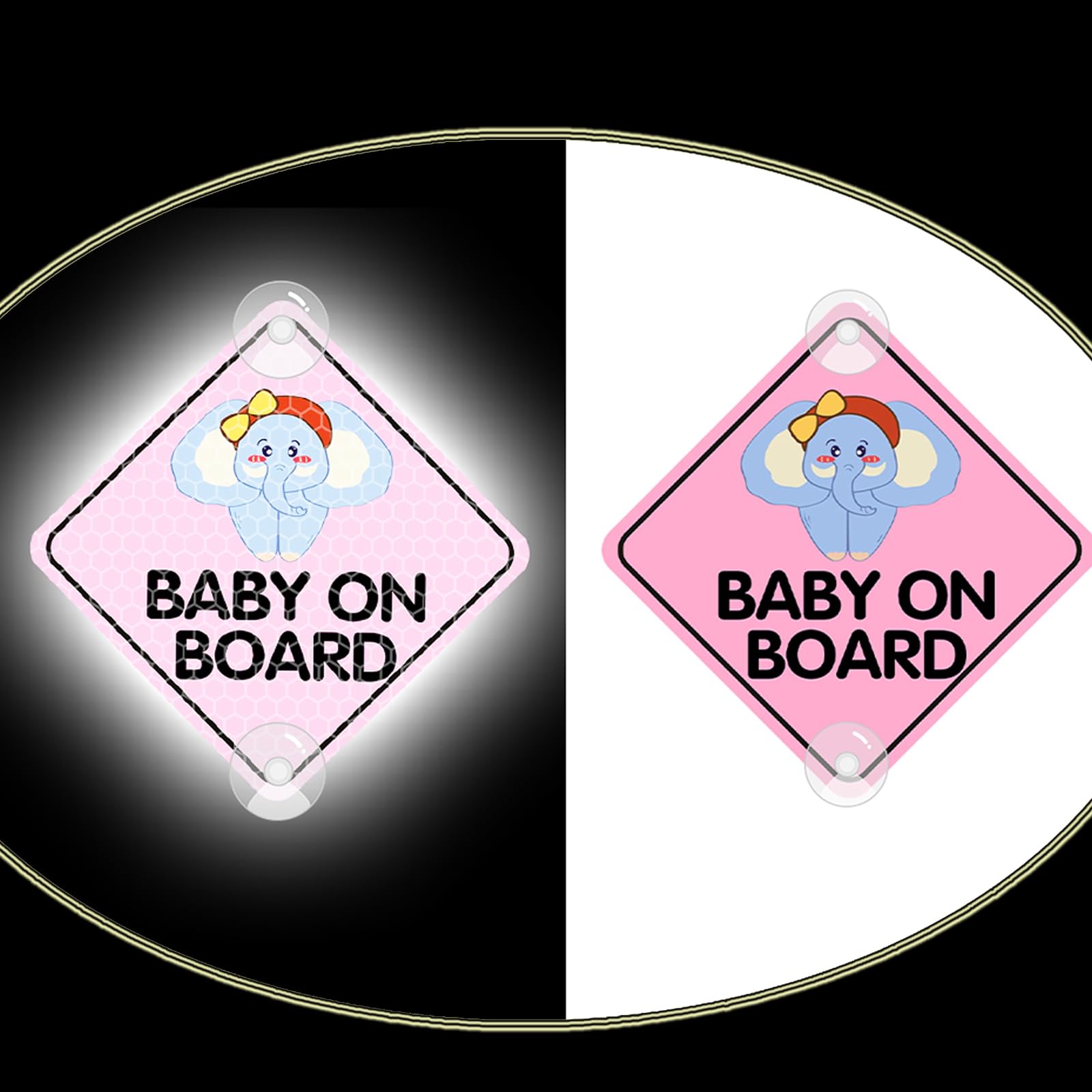 Nouiroy - Calcomanía Decorativo Para Bebé A Bordo Con Ventosas, Pegatinas  Reflectantes De PVC Con Impresión De, image size:1600x1600