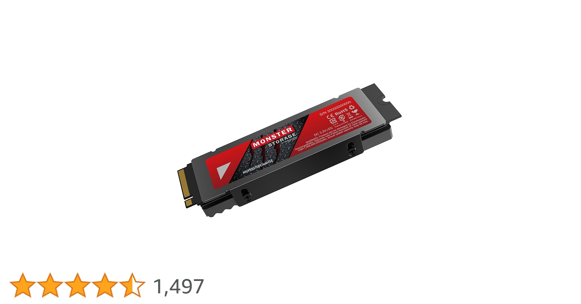Amazon | Monster Storage SSD 1TB NVMe PCIe Gen4×4 PS5確認