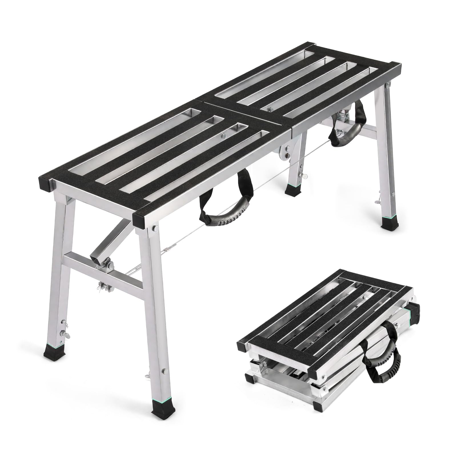 Work Platform 1000 x 300mm Folding Hop Up Platform Steel Step Ladder Stool 180KG Load Capacity for Home, Office, Workshop and Garage โ image 1