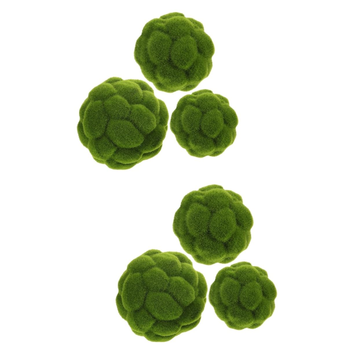 Alipis 6 Piezas Bola de Musgo simulada Bolas de Musgo de pecera as de Verde as Decorativas para la decoración del hogar decoración de Falso Trasplante de Cabello