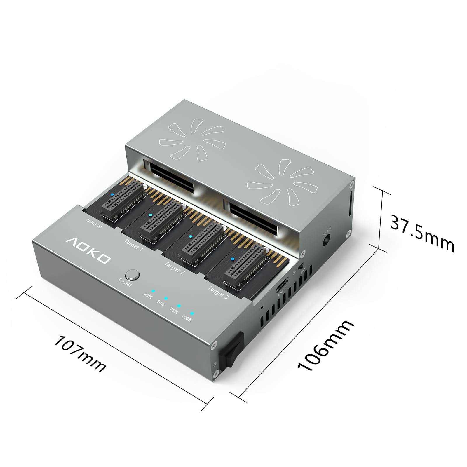 Amazon.com: AOKO M.2 NVMe SSD Cloner Duplicator with Cooling Fan