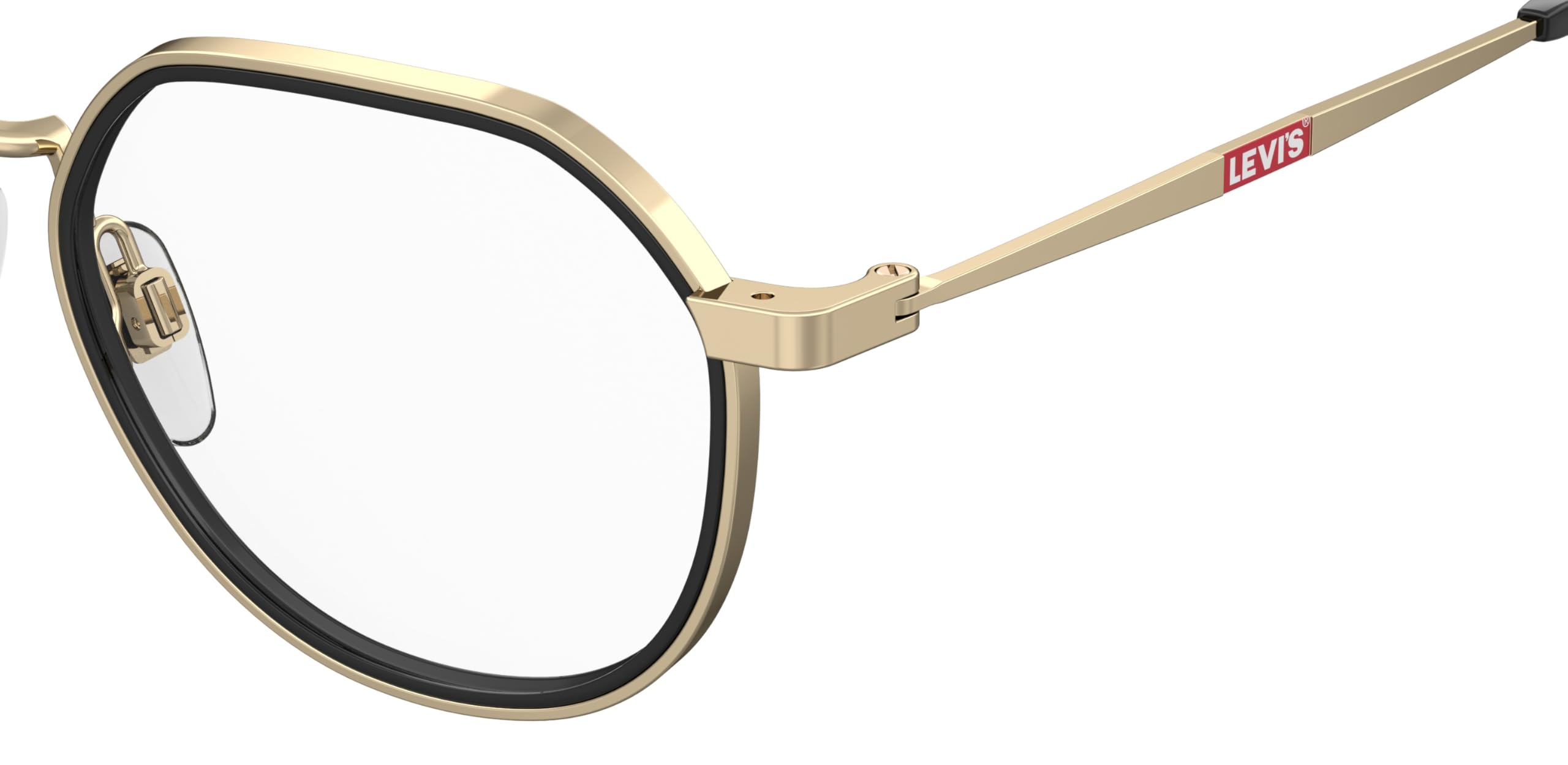 LEVI'S Brille mit Sehstärke für Damen optional mit Sonnenbrillentönung oder Blaulichtfilter, Rund, gefertigt aus Metall, Modell: 108082 (inklusive Brillenetui)