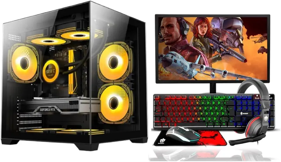PC Gamer Completo Alligator Shop Intel i7 3770, GeForce RTX 3050, Memoria 16GB DDR3, SSD 480GB, Monitor 20 Polegadas