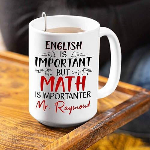 Miniatura 4 de Tazas de café personalizadas con el nombre English Is Important But Math Is Importanter, tazas de café de 11 onzas y 15 onzas, taza de cerámica