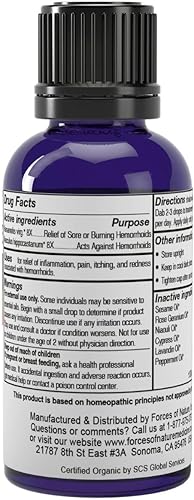 Miniatura 2 de Forces of Nature Extra fuerte, control de hemorroides, 1.0 fl oz, natural, orgánico certificado, sin OMG, aceites esenciales