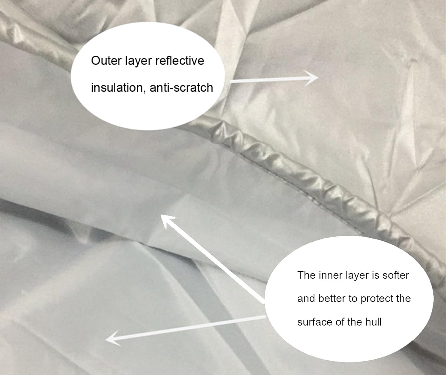 Telo Copri Barca per Gommone, Copertura per Barca Gonfiabile in Tessuto Oxford 420D Impermeabile Antipolvere UV Resistente, Grigio,Grigio,2.7m