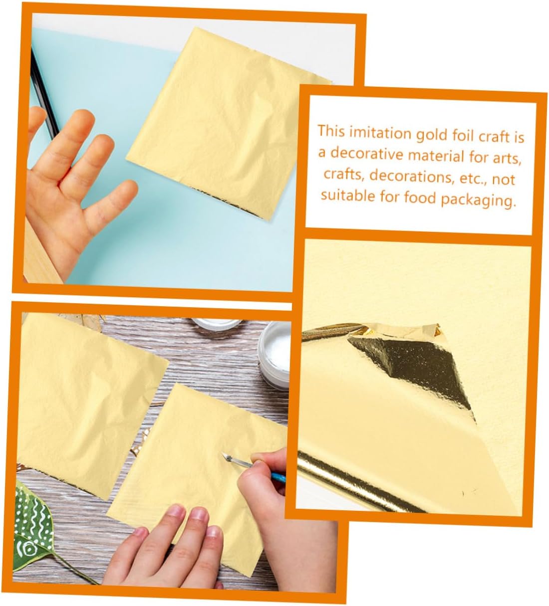 LIGHTAOTAO Gold Foil Sheets for Crafting 200 Pack Imitation Gold Flakes for Arts DIY Decorations Gilding and Painting Supplies
