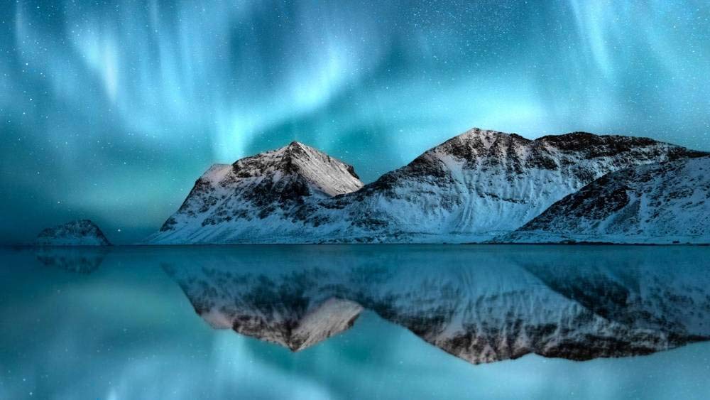 Puzzles For Adults 1000 Pieces, Northern Lights Over Lofoten Islands, Norway, Jigsaw Puzzles 38x52CM