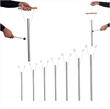 TFS TUNINGFORKSHOP 7 Chakra Healing Tuned Pipes Louder Than Tuning Fork with Mallet, Hand Stand
