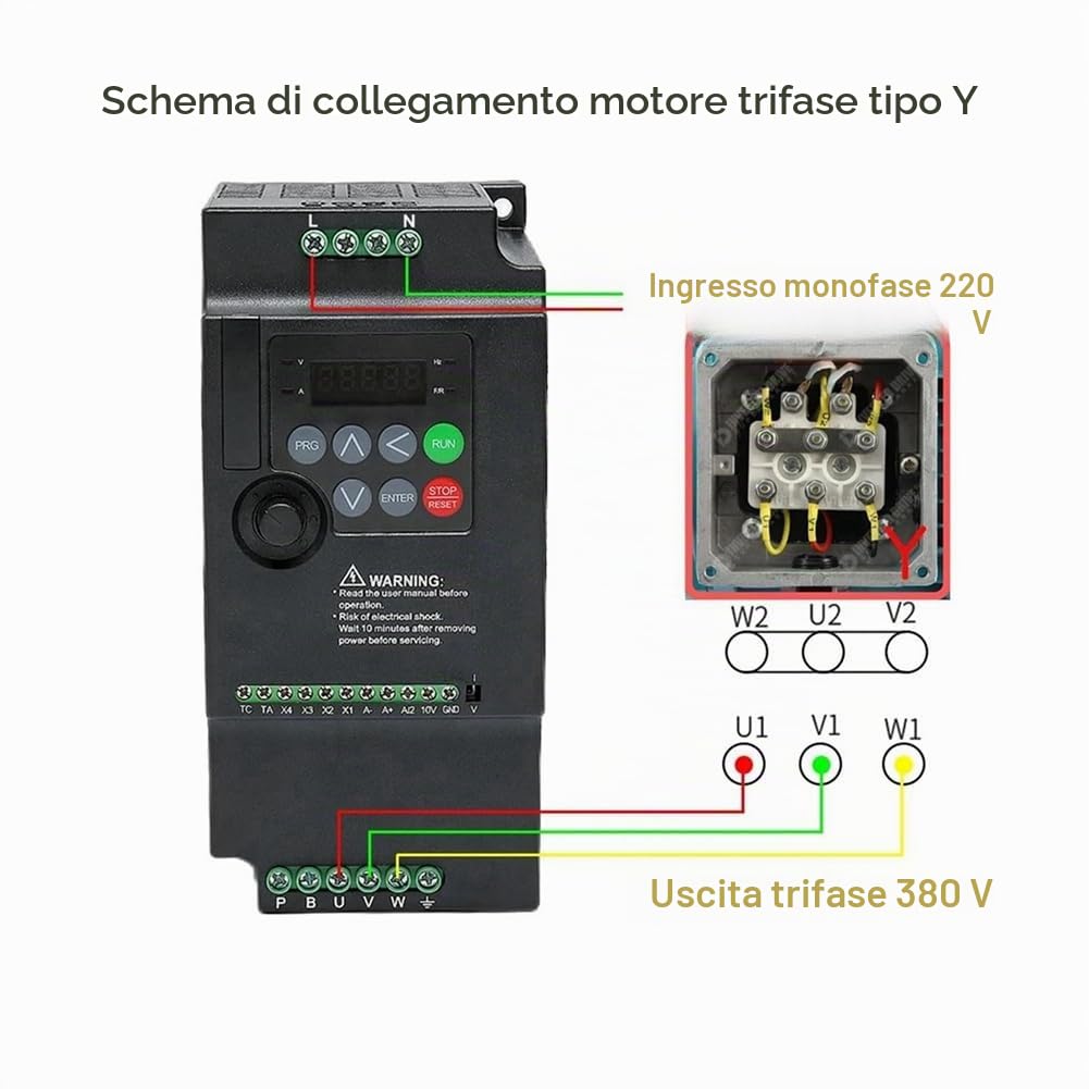 Invertitore di frequenza da 220 V a 380 V VFD ingresso monofase uscita trifase inverter 5,5 KW controllo motore