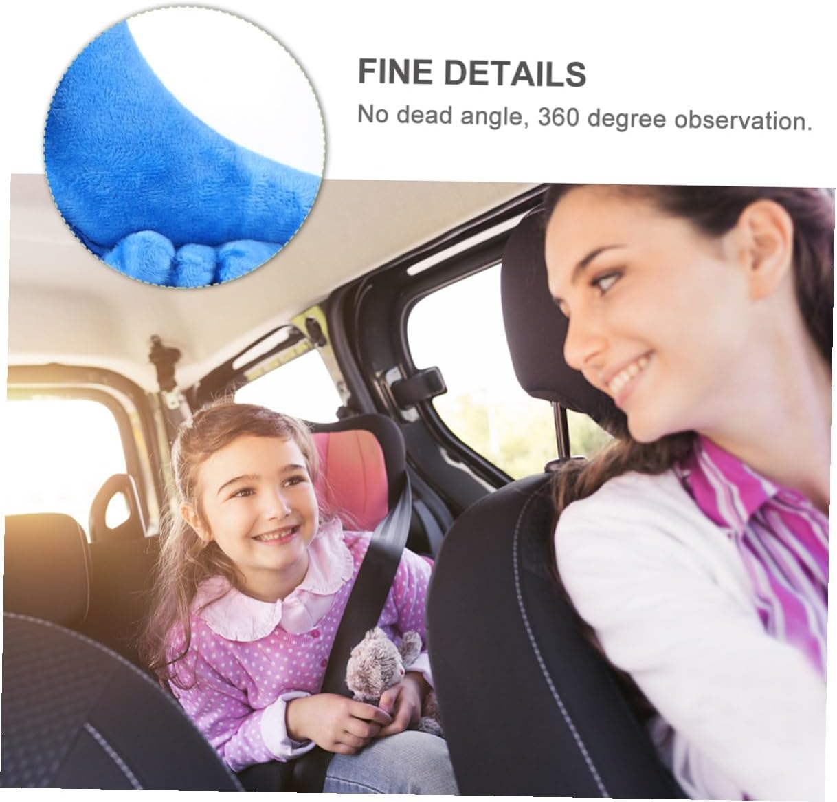Penguin Shaped Rearview Safety Mirror for Rear Facing Car Seats, Wide Angle Blind Spot Observation Mirror for Car Seat Monitoring