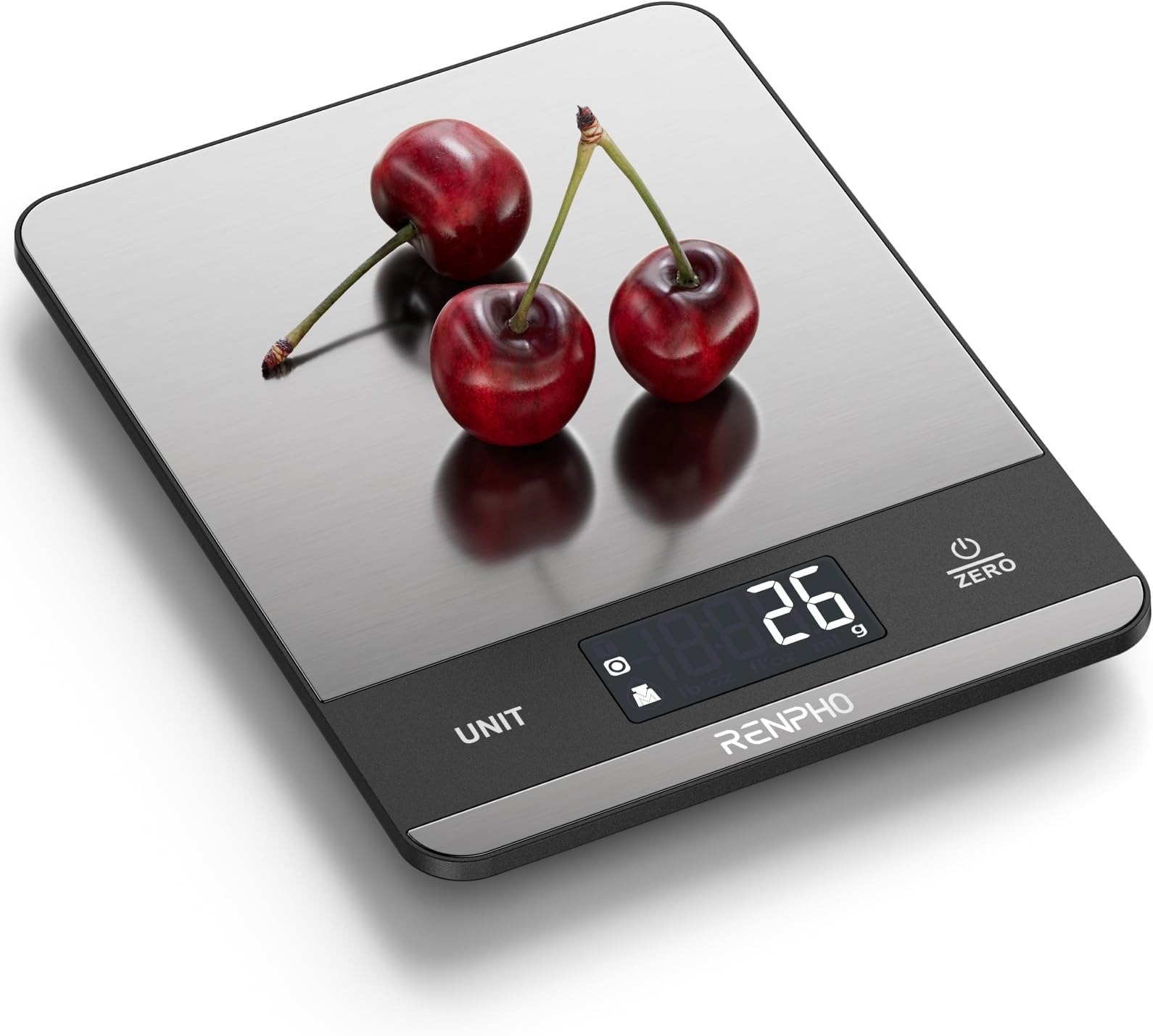 Food Scale, RENPHO Kitchen Scale 11lb, Baking Scale with 7 Units, Kitchen Scales Digital Weight Grams and Ounces, Cooking Scale for Weight Loss, Stainless Steel, Calibra 2