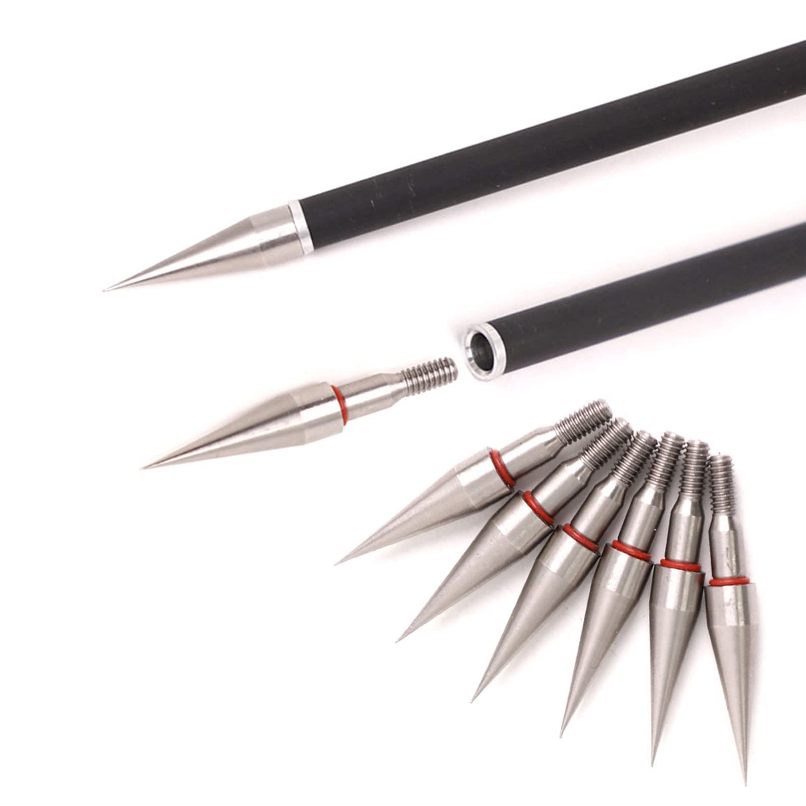 Lamehfyo Archery Arrow Point Arrow Target Field Points 100 Grain Tapered Arrow Tips Target Practice Arrowhead for Compound Bow Recurve Bow (6pcs)