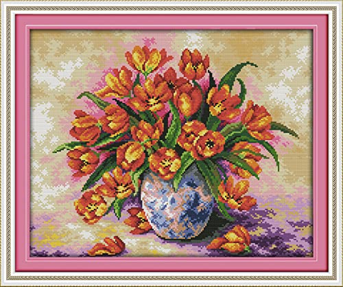 Pintura de diamantes 5D completa de tulipanes: el lienzo DIY antiestrés de 30x40 cm