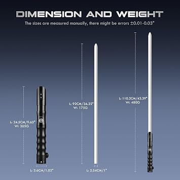XRGB 3.0 Motion Control Lightsaber, Sensitive Smooth Swing Lightsaber Support Heavy Dueling, Infinite Color Changing, 16 Sound Fonts, Metal Hilts for Adults